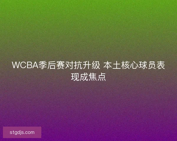 WCBA季后赛对抗升级 本土核心球员表现成焦点