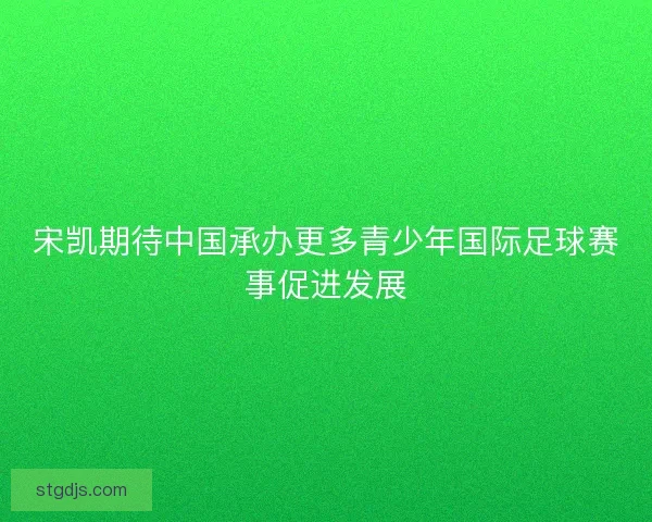宋凯期待中国承办更多青少年国际足球赛事促进发展